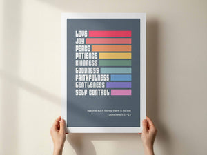 Fruits of the spirit poster. Rainbow