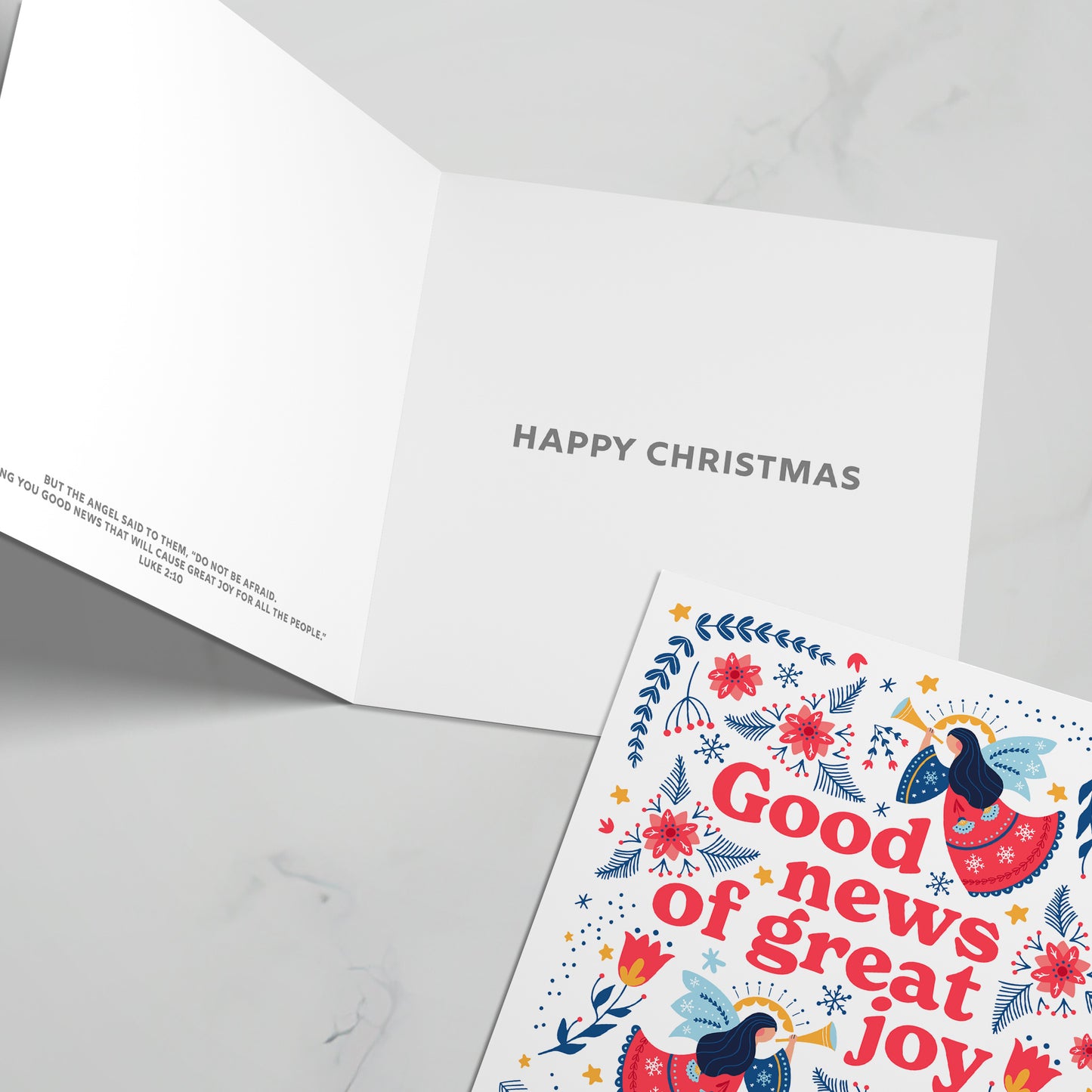 Bulk pack. 50 Christmas cards with bible verse.