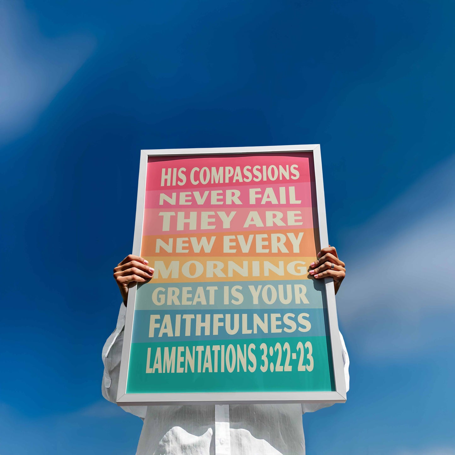 Great is your faithfulness,  Lamentations 3 poster. Christian wall art.