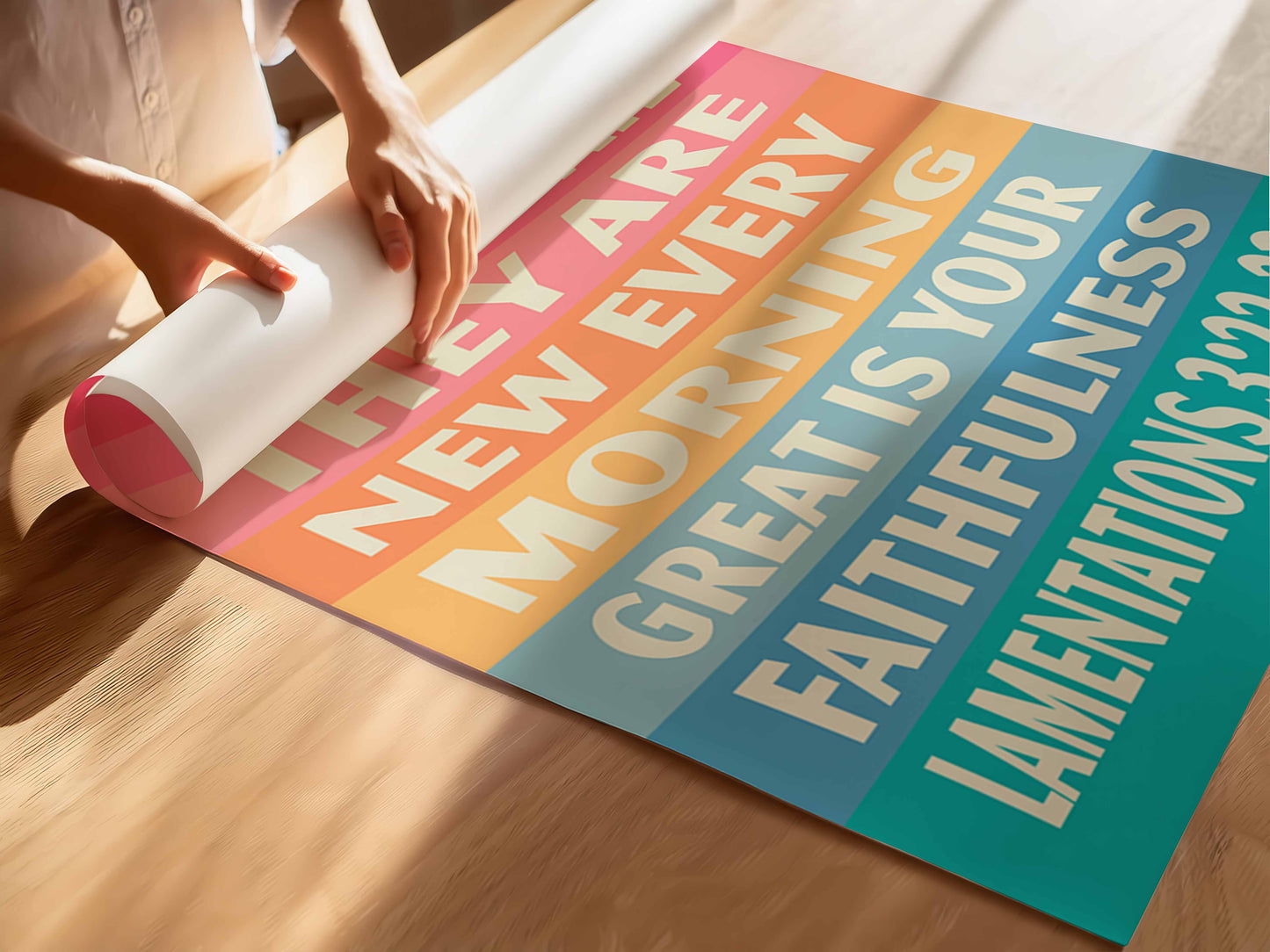 Great is your faithfulness,  Lamentations 3 poster. Christian wall art.