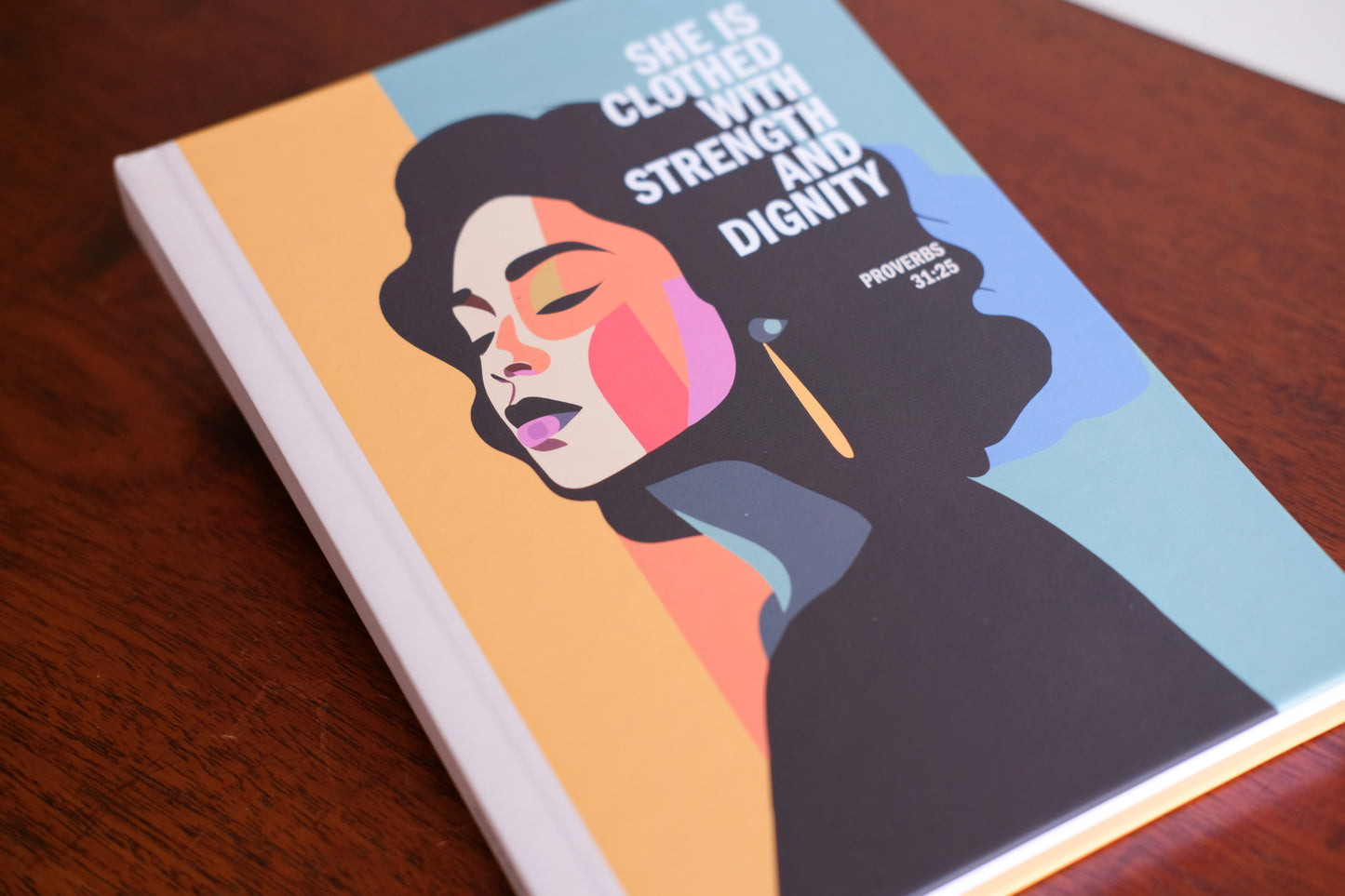 Proverbs 31:25 Christian Notebook - Premium Hardback Journal for Women - She is Clothed With Strength And Dignity