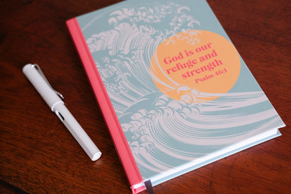 God Is Our Refuge and Strength Christian Notebook – Luxury A5 Hardback Journal | Psalm 46:1