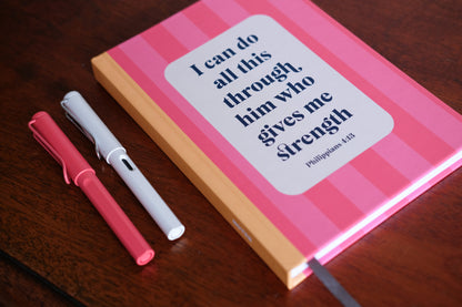 Philippians 4:13 Christian Notebook - Premium Hardback Bible Verse Journal - I Can Do All This Through Him Who Gives Me Strength