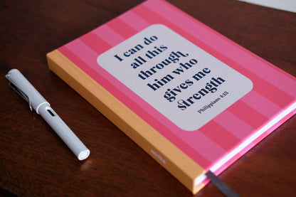 Philippians 4:13 Christian Notebook - Premium Hardback Bible Verse Journal - I Can Do All This Through Him Who Gives Me Strength