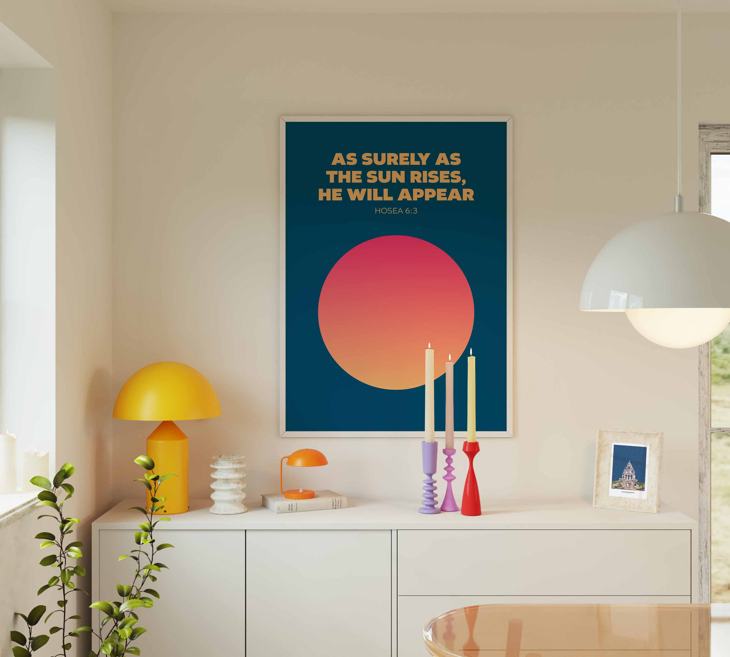 As surely as the sun rises, he will appear. Hosea 6 verse 3 poster