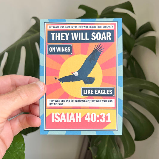 Set of Christian Postcards. Isaiah 40.  They will soar on wings like eagles.