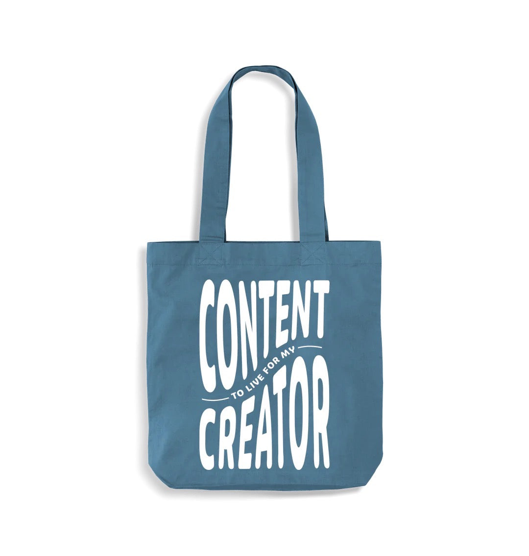 Organic cotton Tote bag. 'Content to live for my creator'