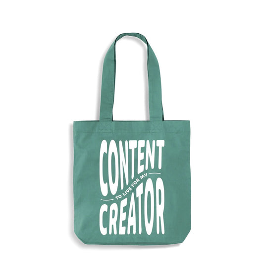 Organic cotton Tote bag. 'Content to live for my creator'