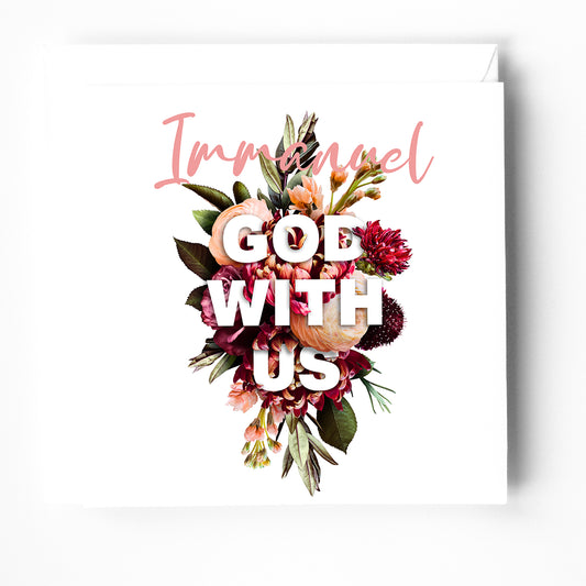 Christian Christmas greeting card. Immanuel, God with us.