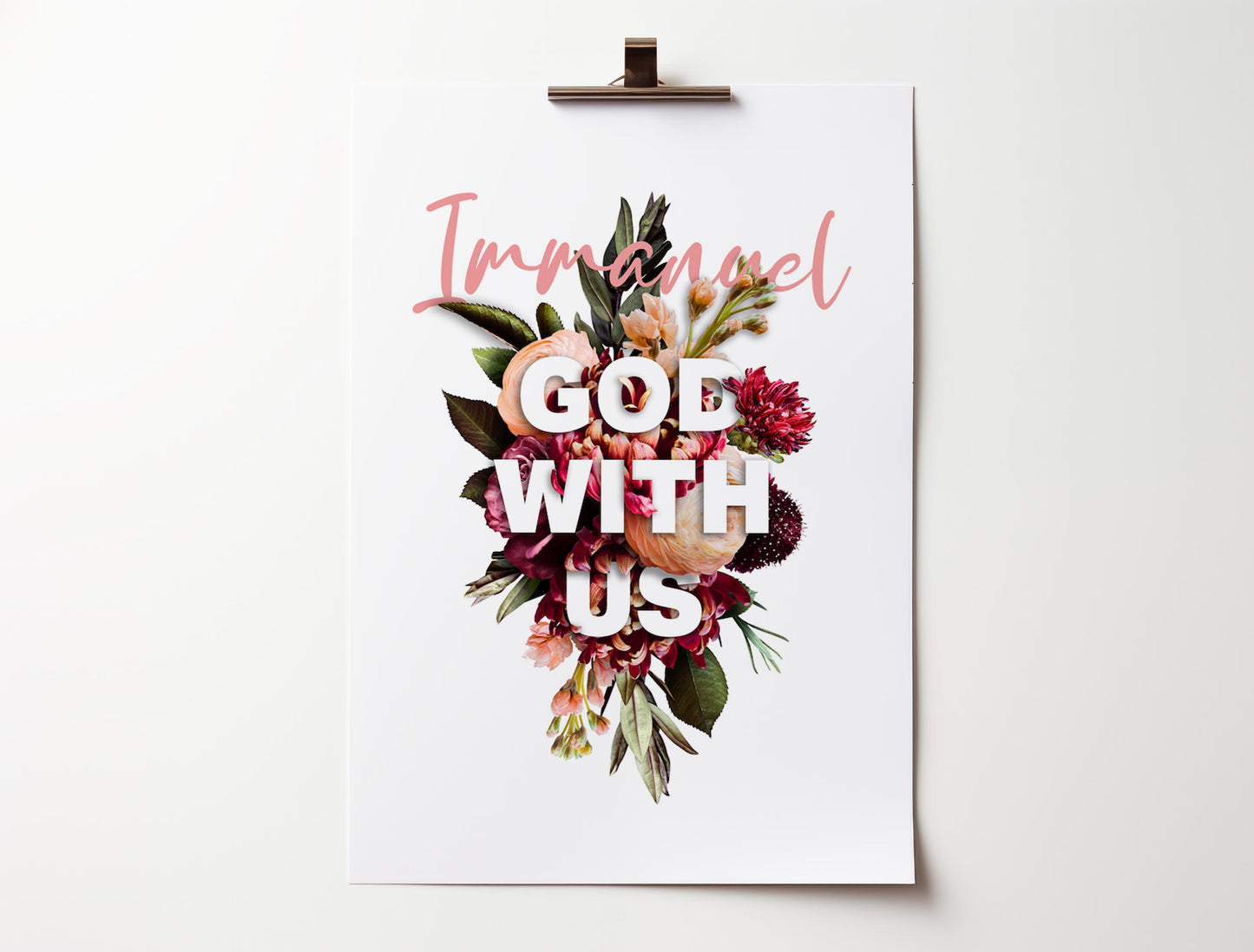 Immanuel, God with us, poster. Matthew 1 verse 23.