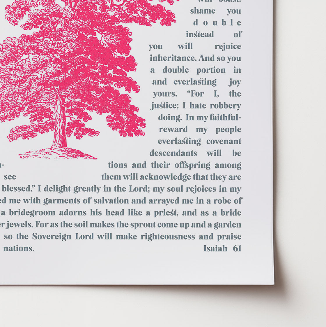 Isaiah 61 poster. Oaks of righteousness.