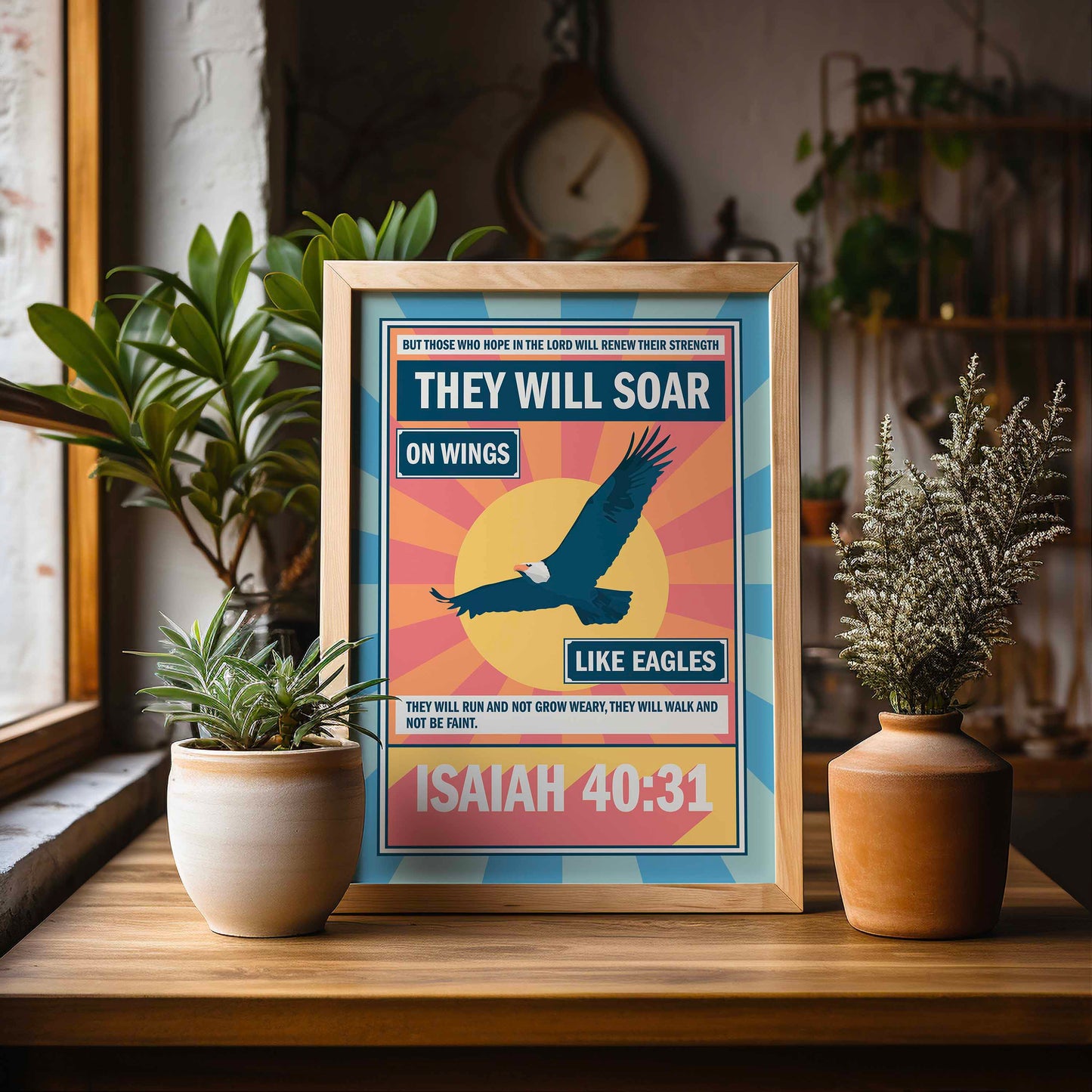 Isaiah 40 verse 31 poster. They will soar on wings like eagles.