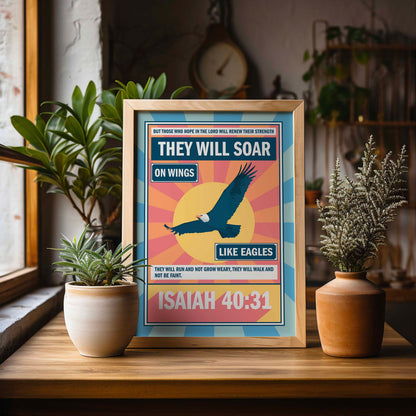 Isaiah 40 verse 31 poster. They will soar on wings like eagles.