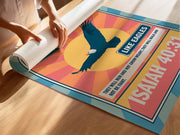 Poster featuring an eagle soaring against a sunburst background with the text Isaiah 40:31 and a biblical quote.