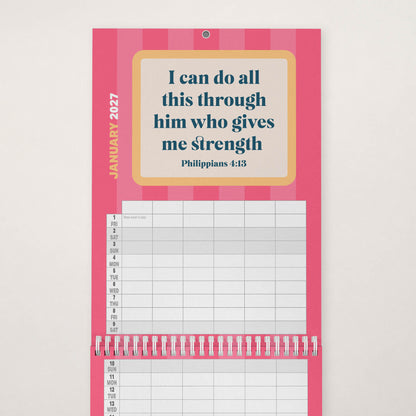 2027 six-column Christian family planner calendar
