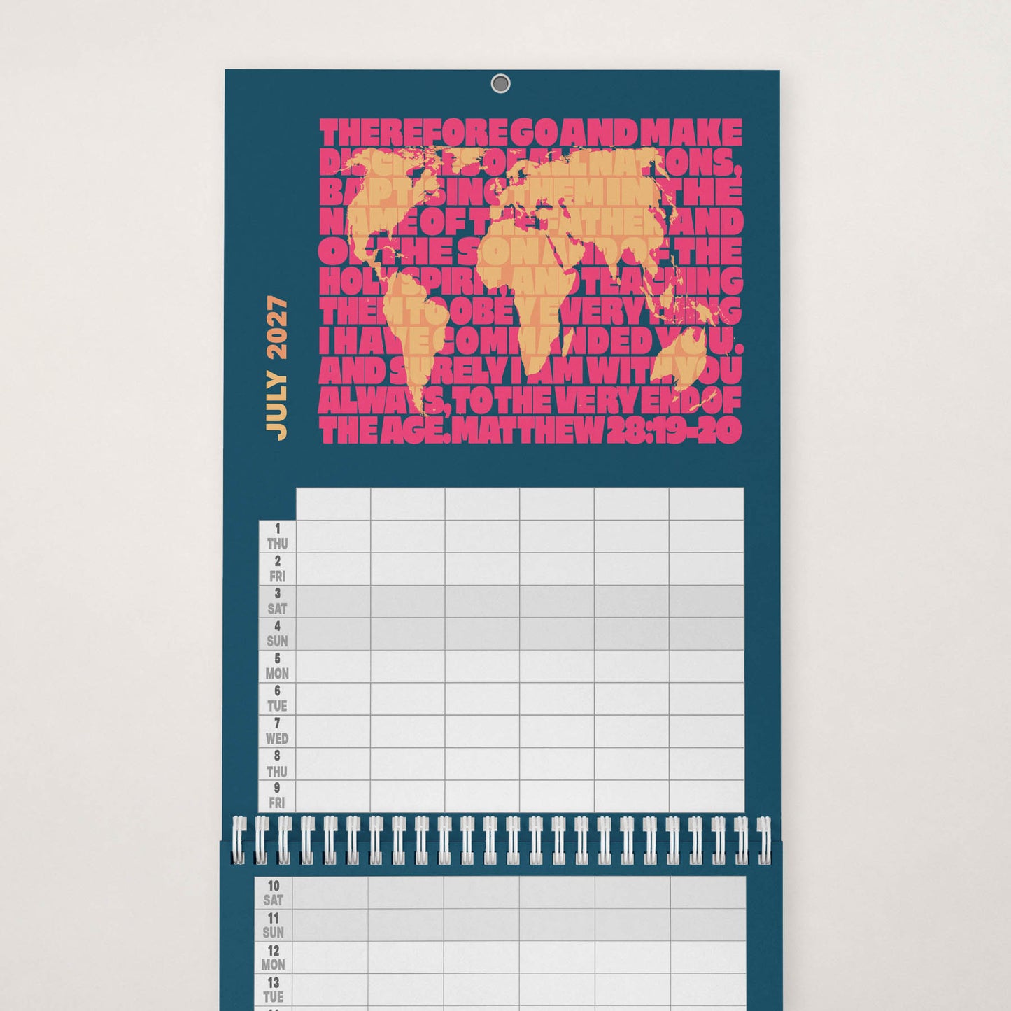 2027 six-column Christian family planner calendar
