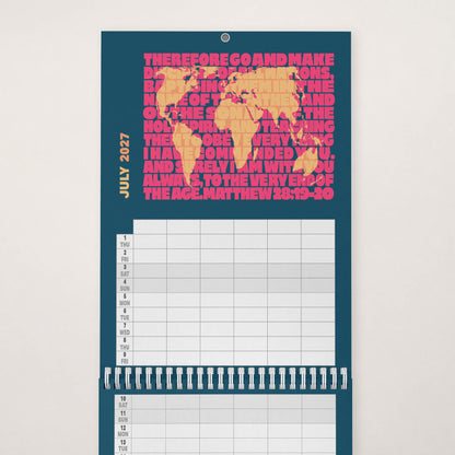 2027 six-column Christian family planner calendar