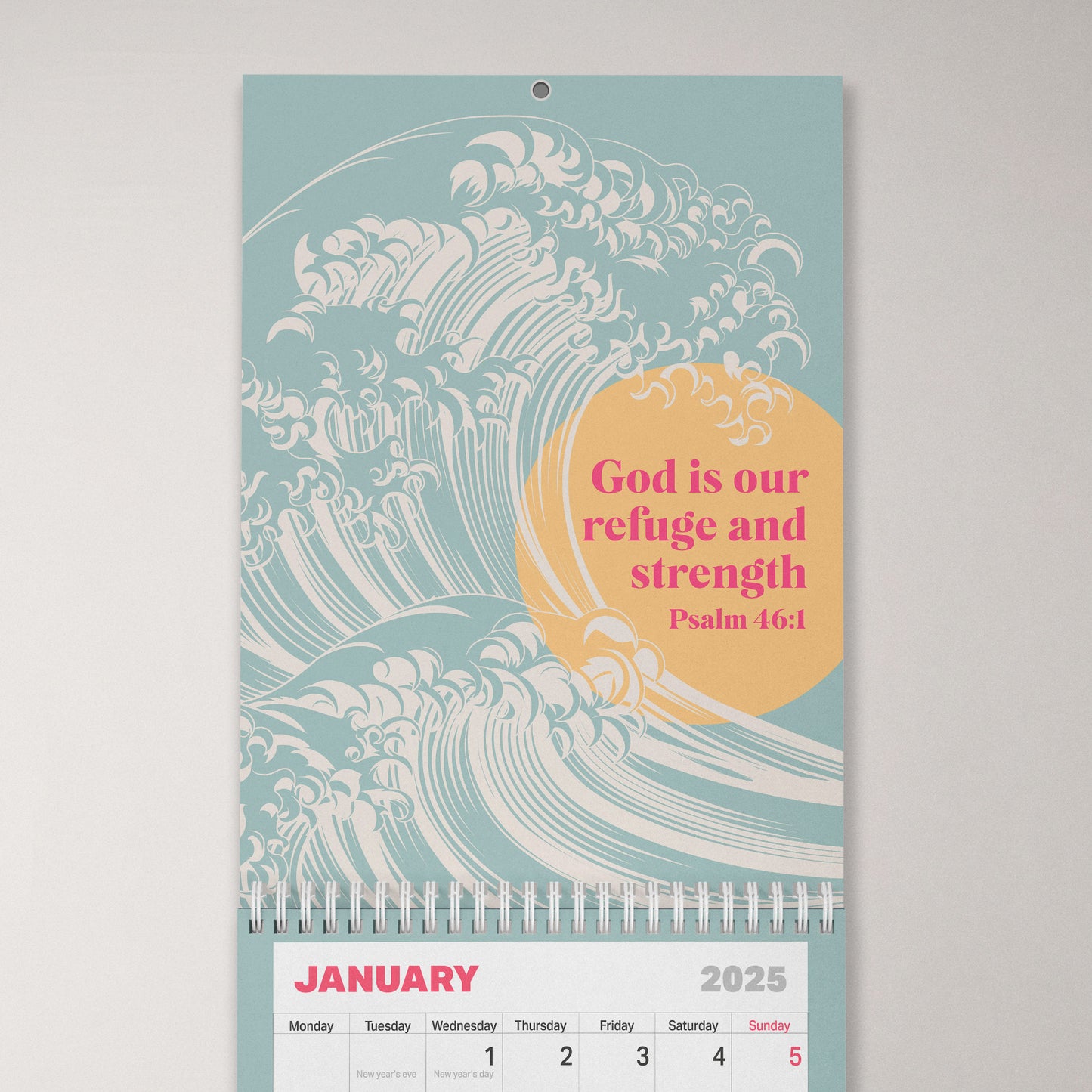 2025 Christian calendar, month per page. Bible verse wall calendar