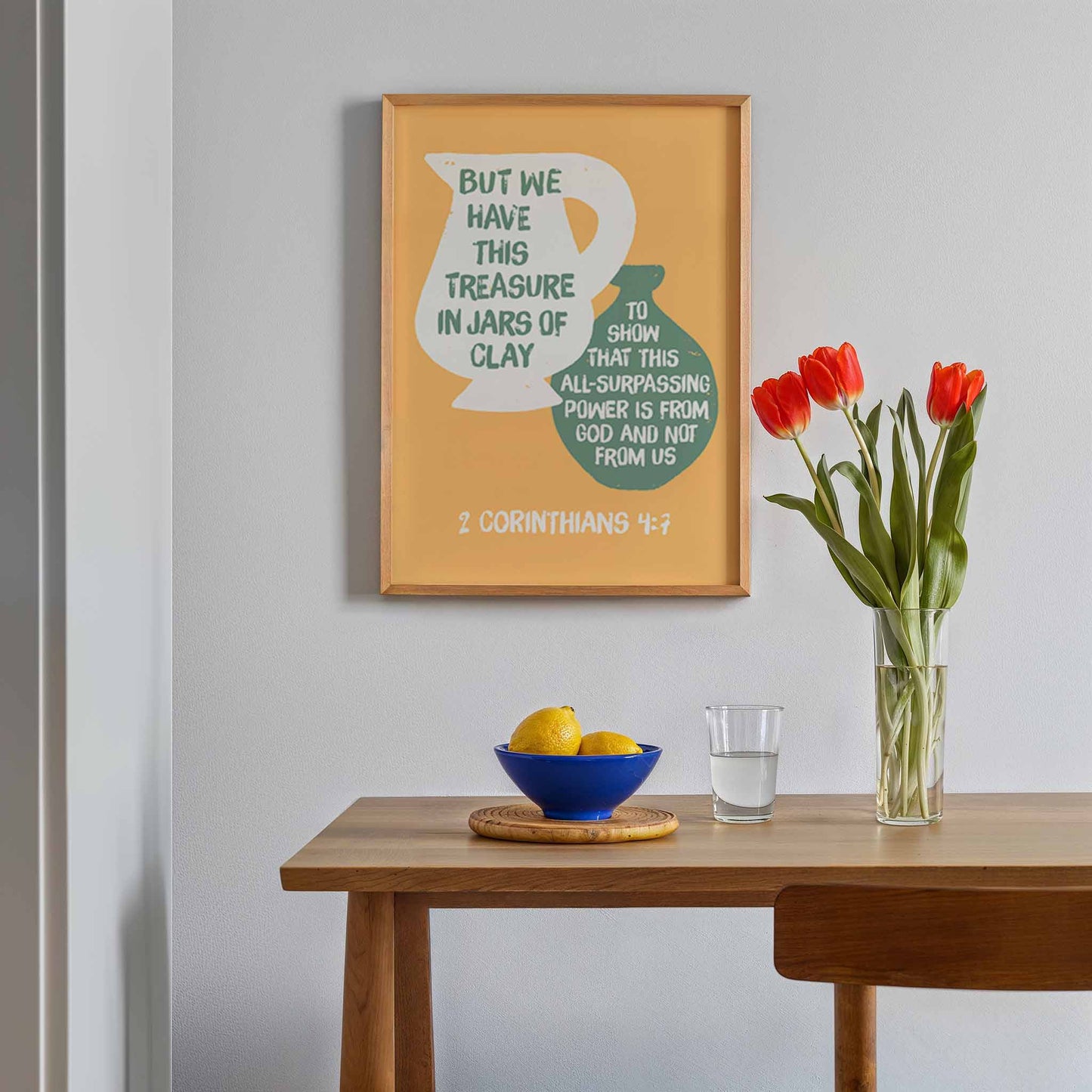 We Have This Treasure In Jars of Clay - 2 Corinthians 4 verse 7. Christian Poster.