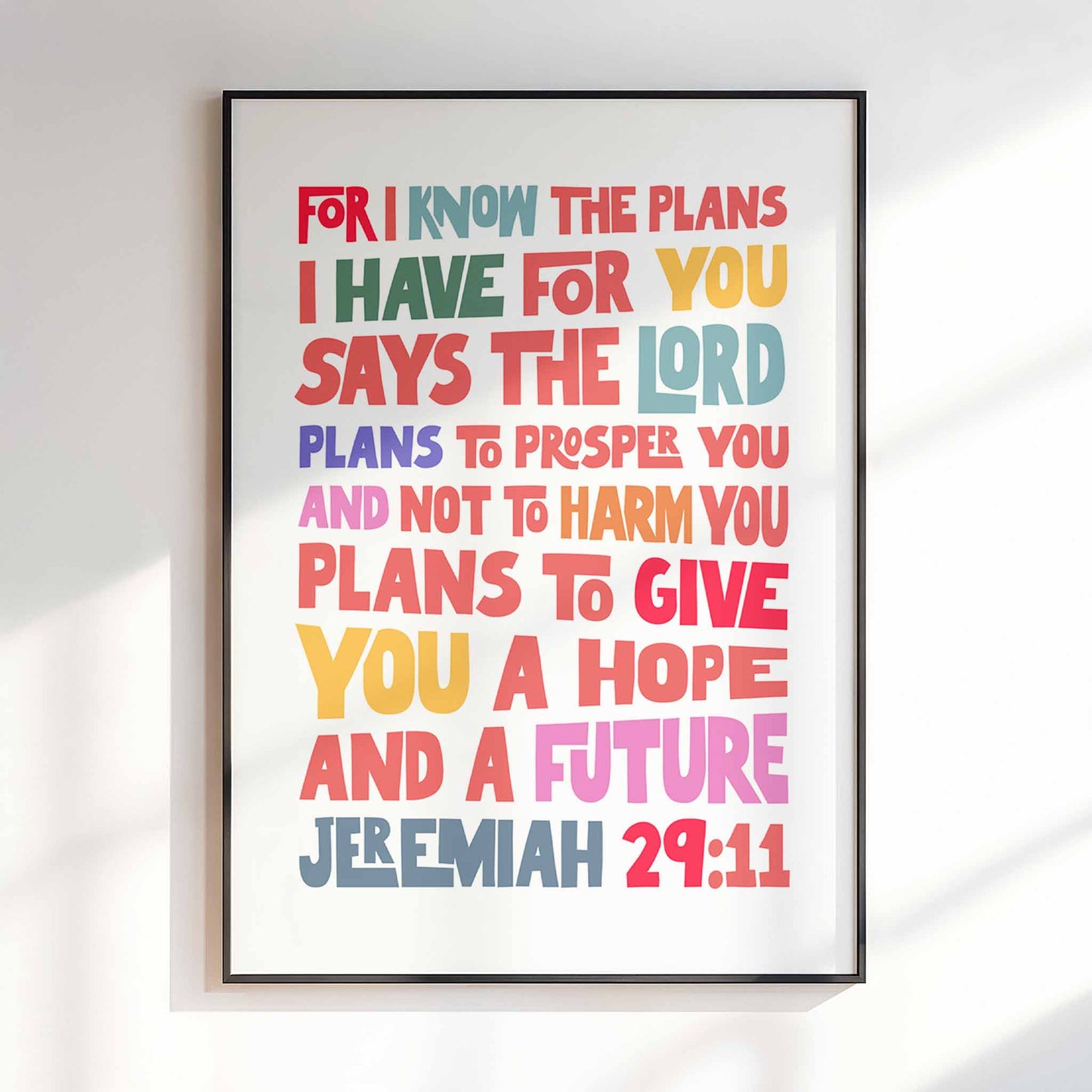 For I know the plans I have for you poster, Jeremiah 29 verse 11.