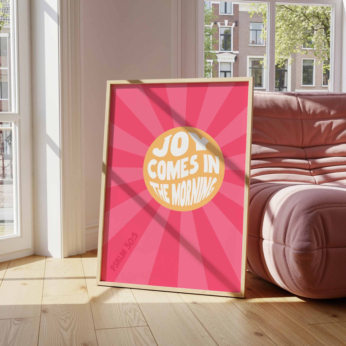 Joy comes in the morning poster. Psalm 30 verse 5