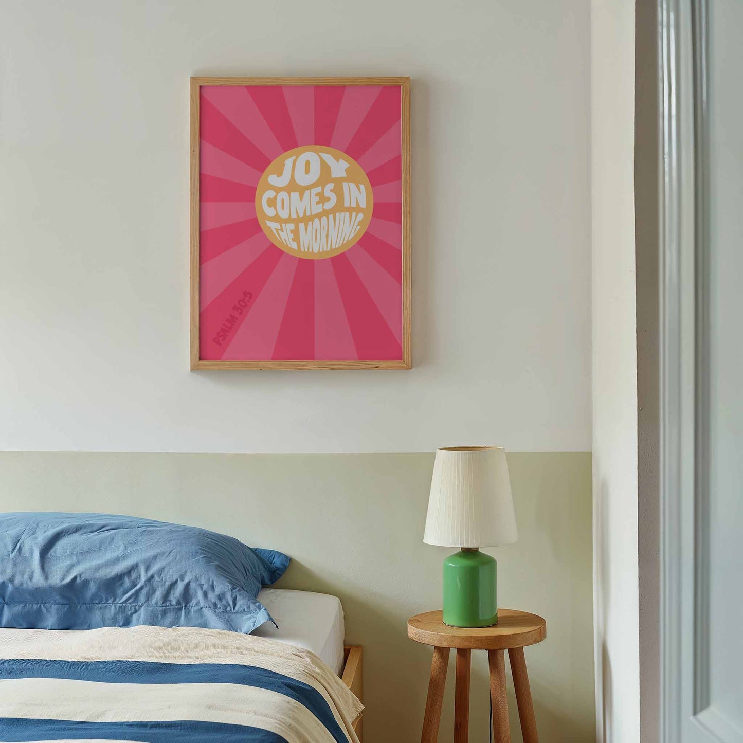 Joy comes in the morning poster. Psalm 30 verse 5
