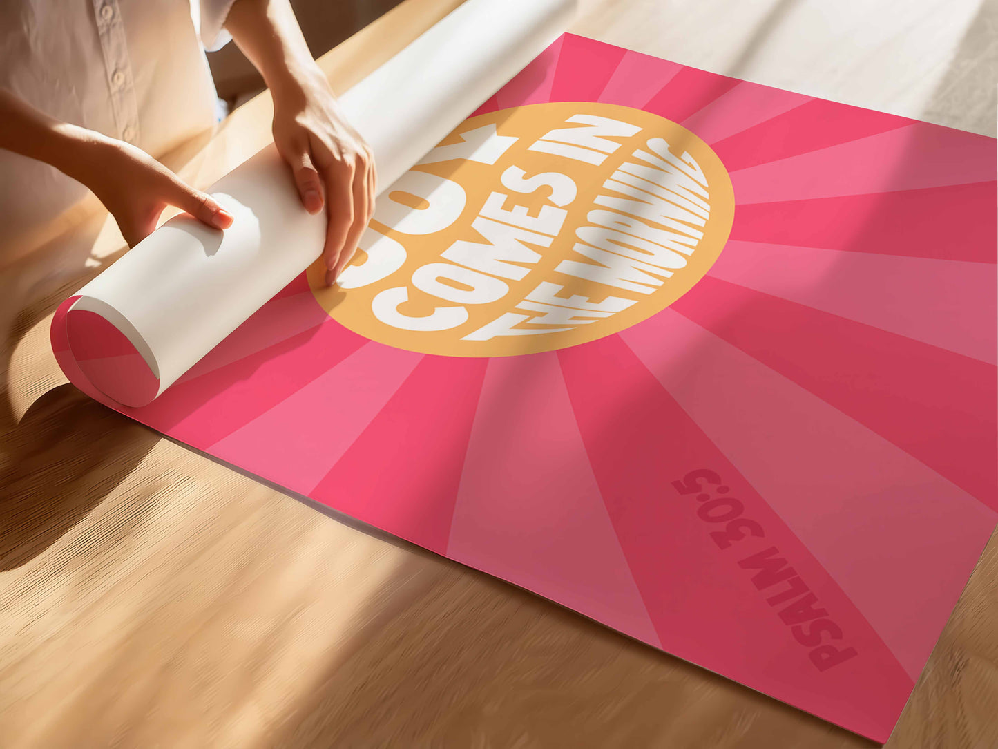 Joy comes in the morning poster. Psalm 30 verse 5