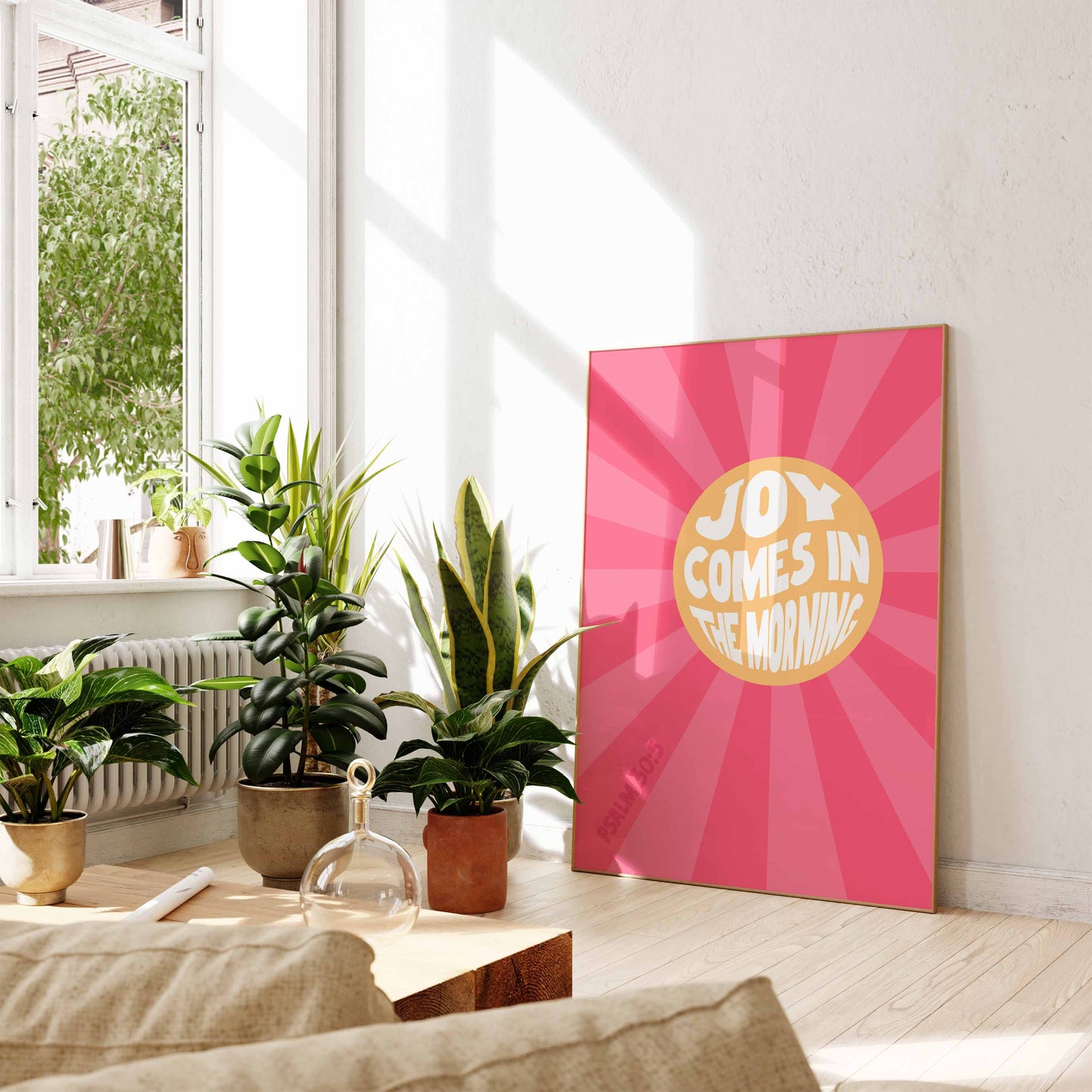 Joy comes in the morning poster. Psalm 30 verse 5