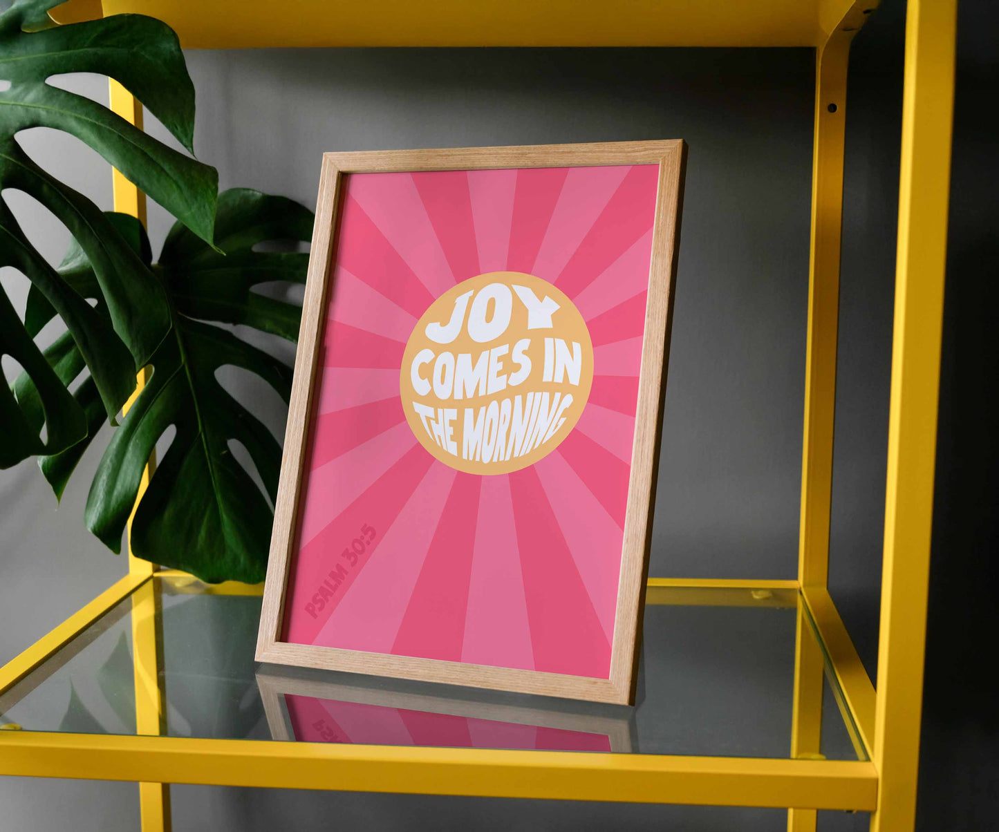 Joy comes in the morning A4 framed poster. Psalm 30 verse 5