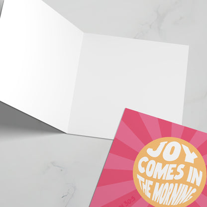 Joy comes in the morning greeting card. Psalm 30 verse 5