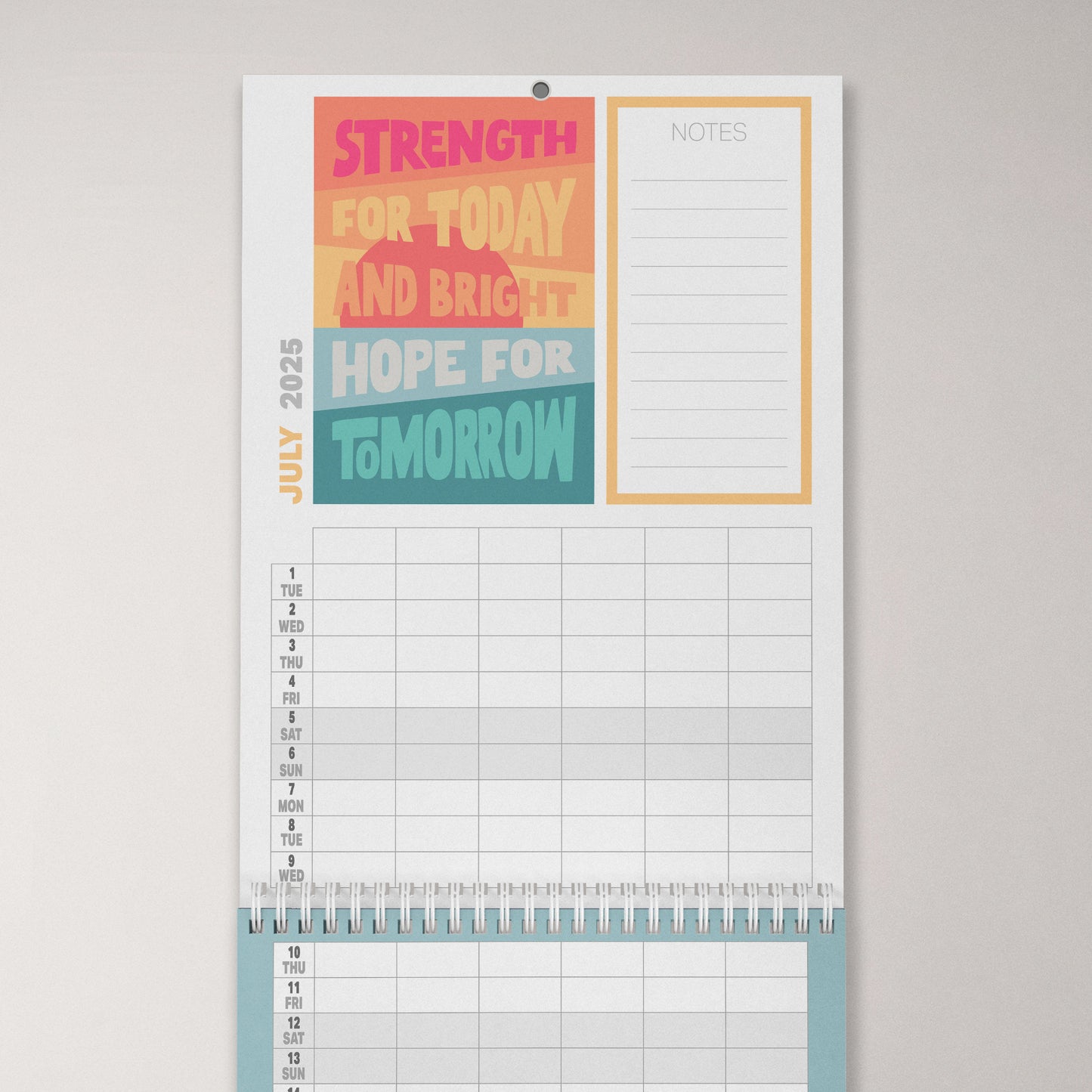 2025 six-column Christian family planner calendar