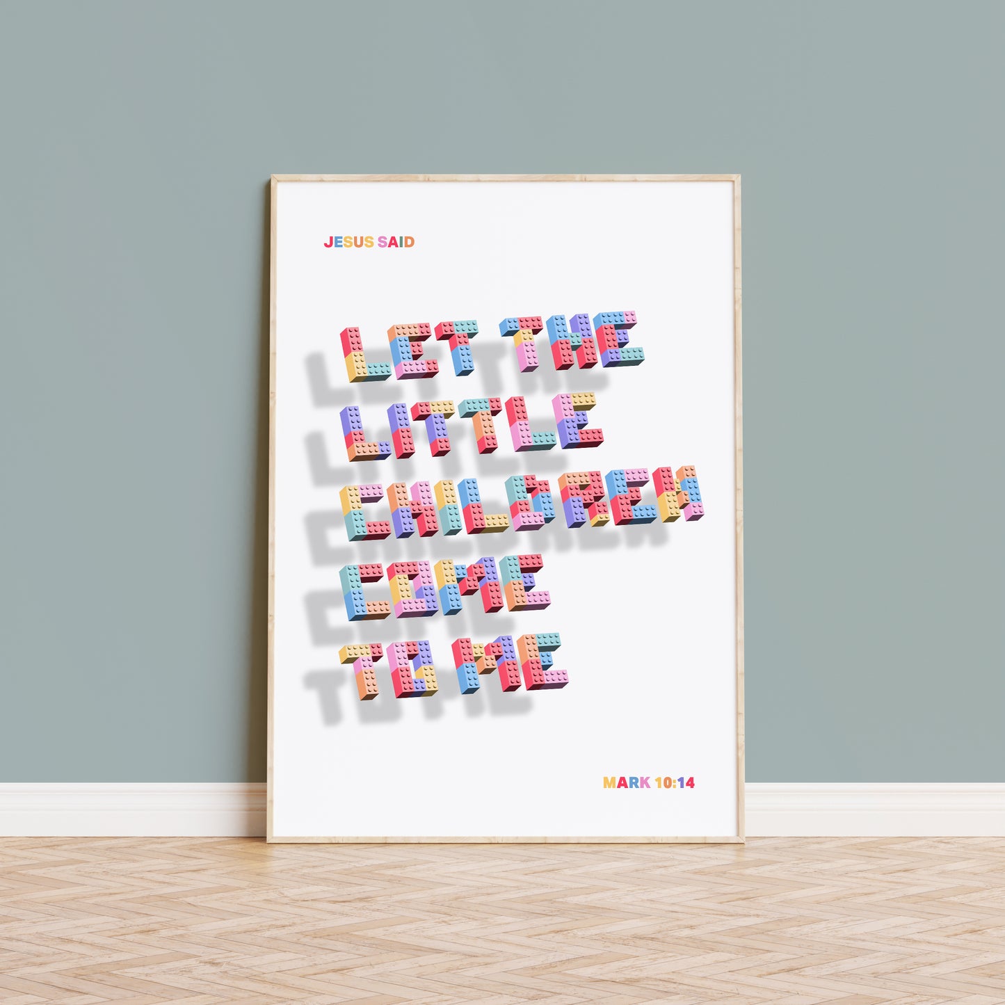 'Let the little children come to me' (Mark 10:14) poster