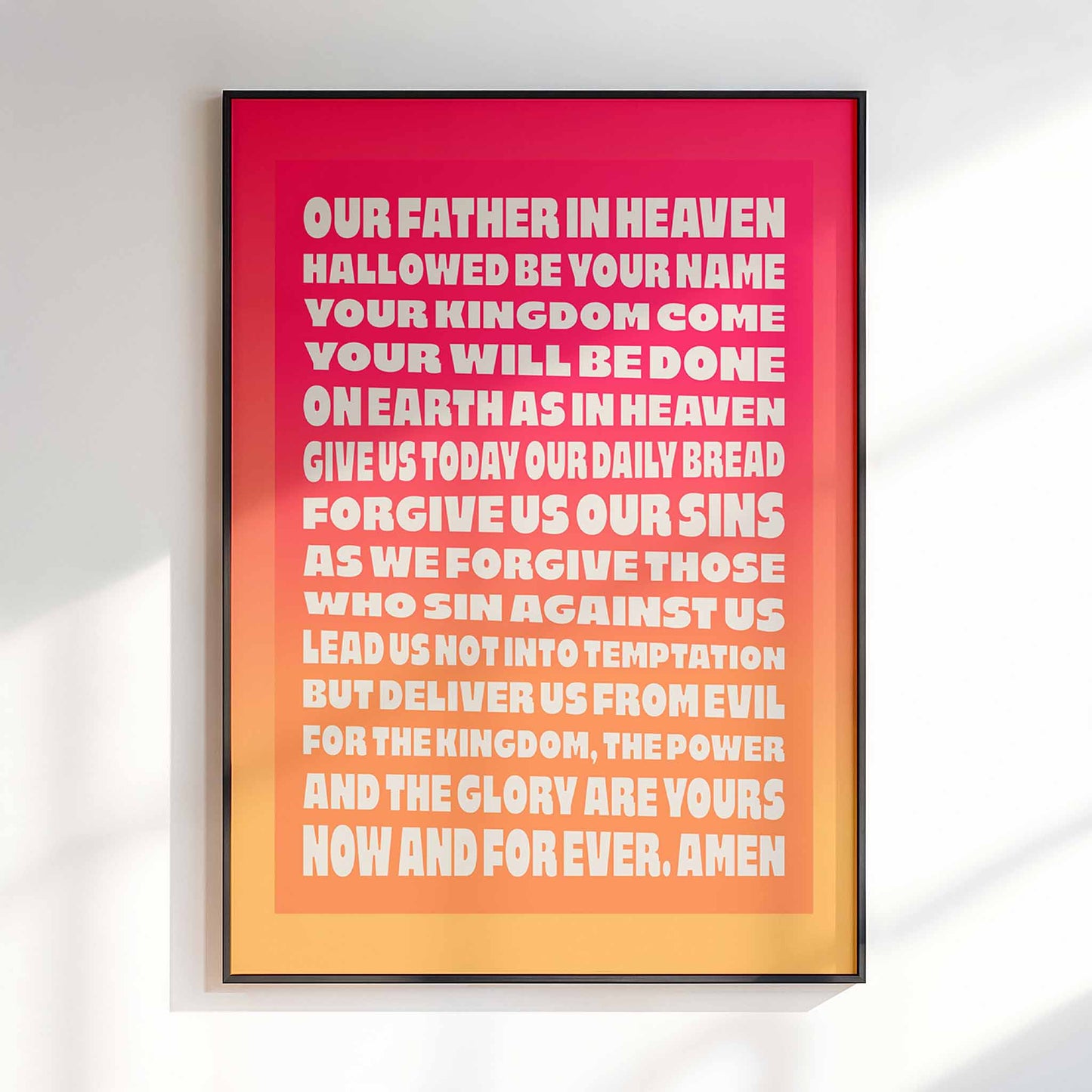 The Lord's Prayer poster.