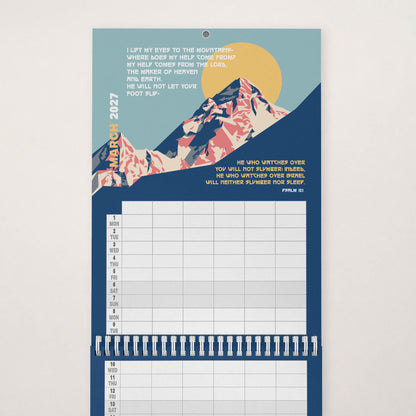 2027 six-column Christian family planner calendar