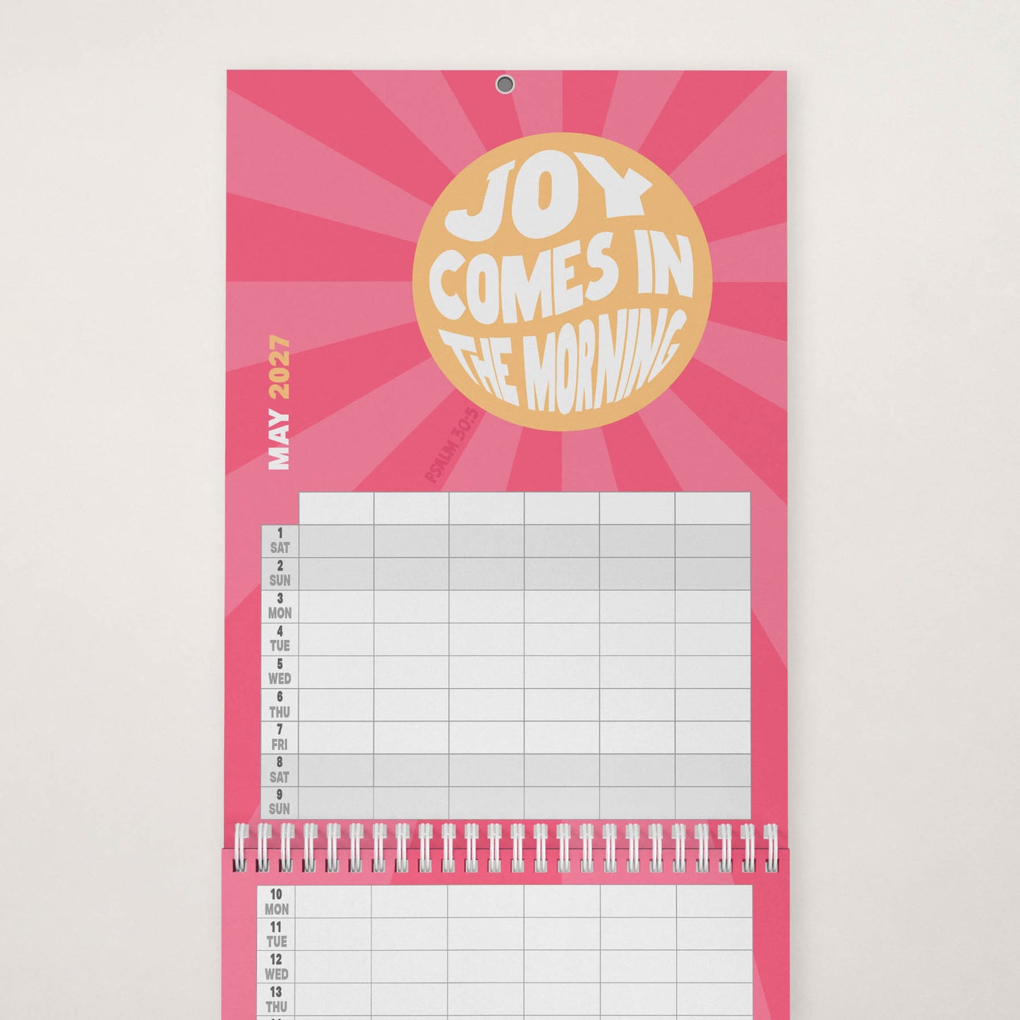 2027 six-column Christian family planner calendar