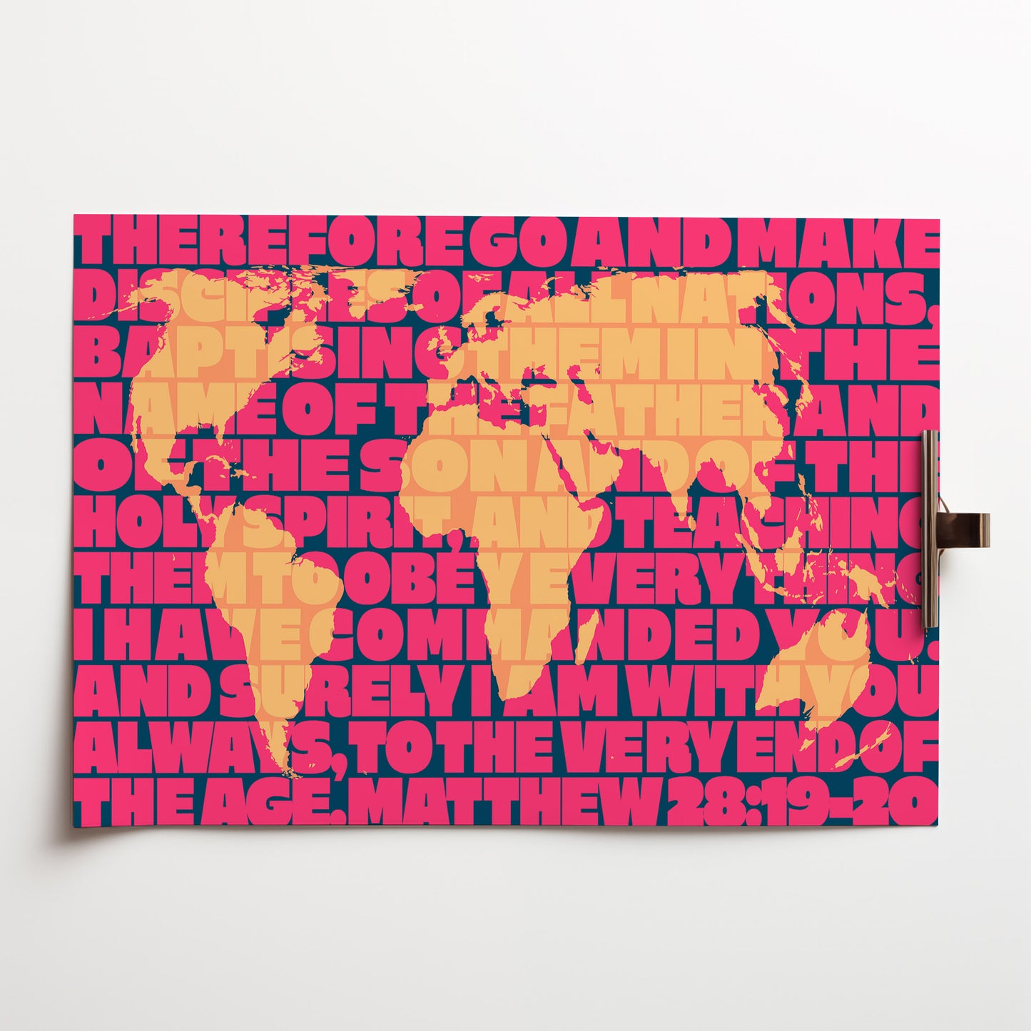 The Great Commission. Matthew 28 . End of line variation