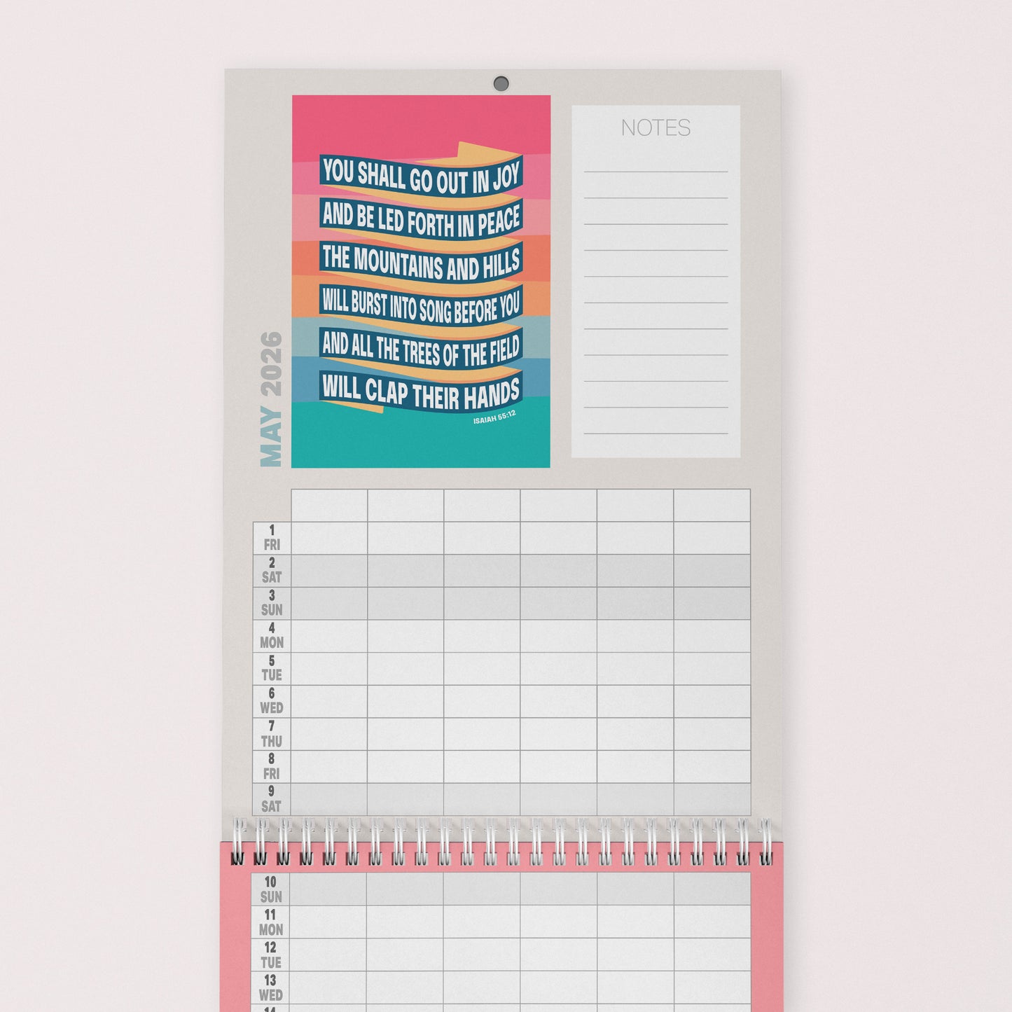 2026 six-column Christian family planner calendar