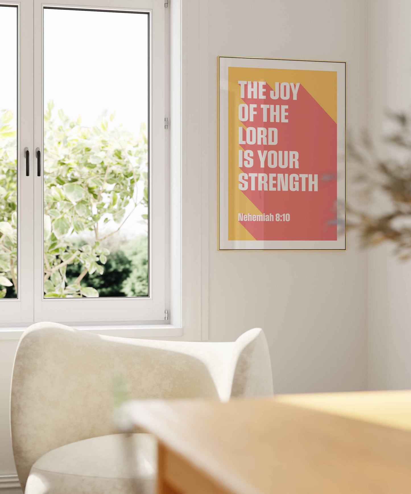 Nehemiah 8 verse 10 poster, The joy of the Lord is your strength Christian wall art, bible verse art, for homes, for churches, for gifts