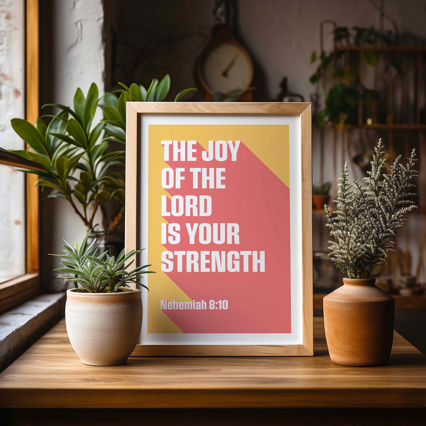 Nehemiah 8 verse 10 poster, The joy of the Lord is your strength Christian wall art, bible verse art, for homes, for churches, for gifts