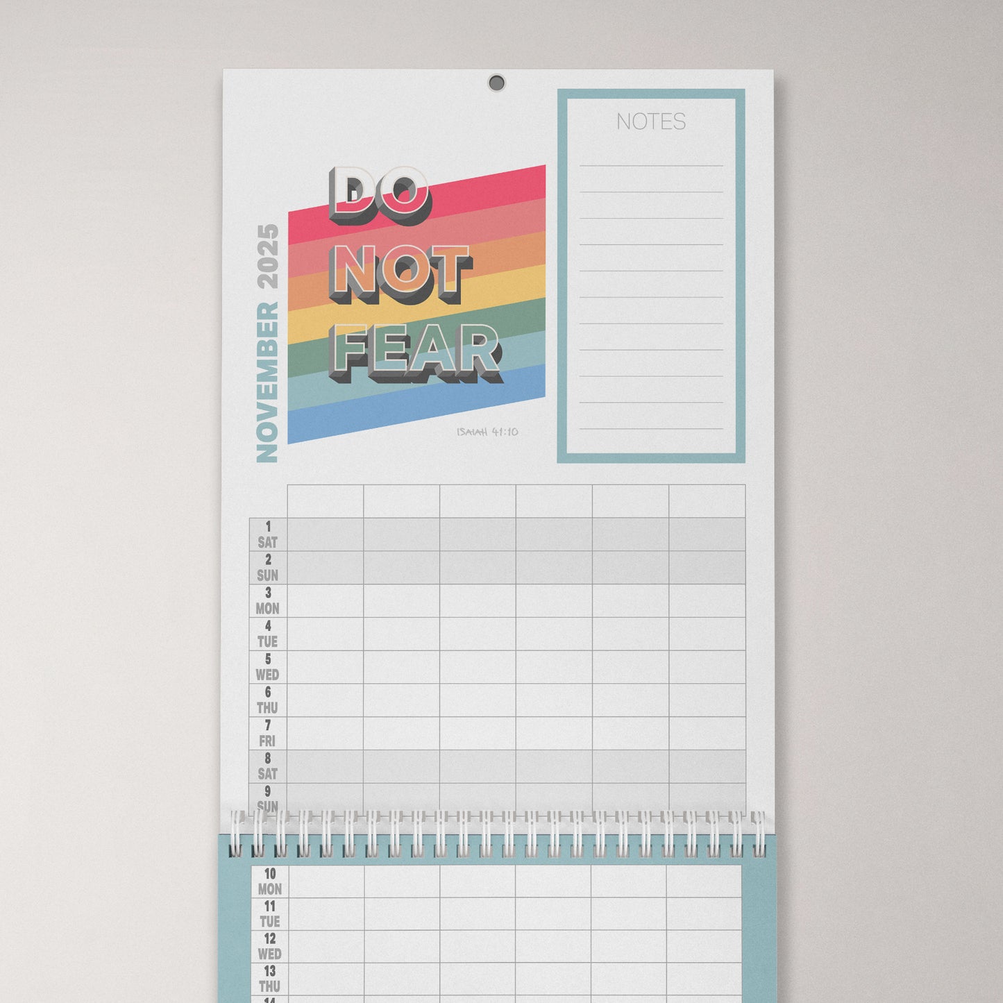 2025 six-column Christian family planner calendar