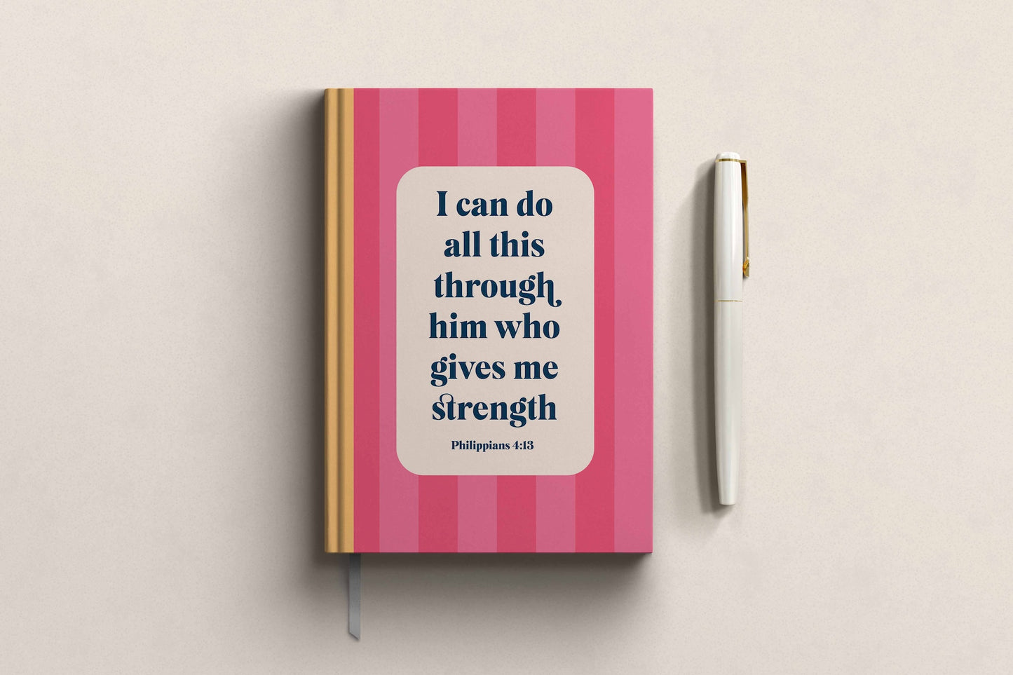 Philippians 4:13 Christian Notebook - Premium Hardback Bible Verse Journal - I Can Do All This Through Him Who Gives Me Strength
