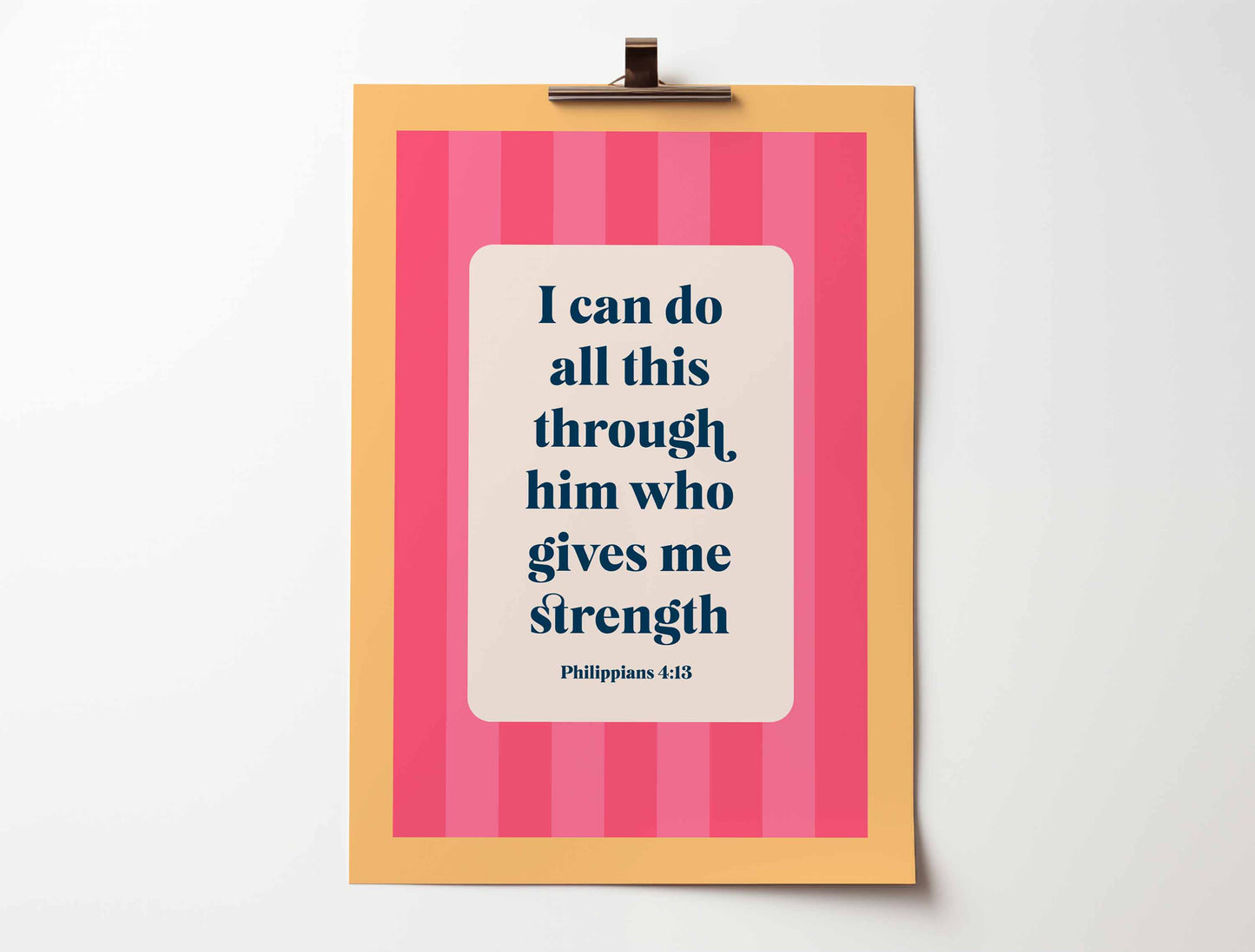 Philippians 4 verse 13 bible verse poster. I can do all this through him who gives me strength