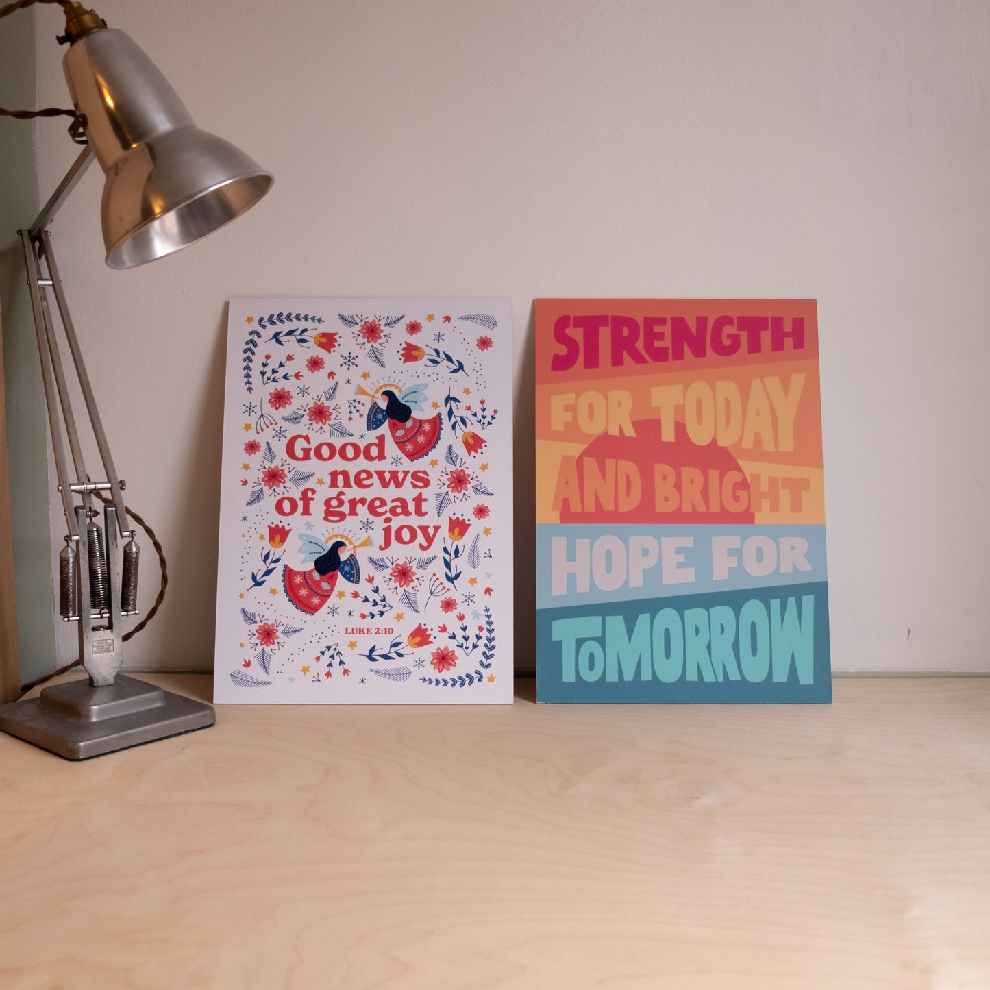 Double-sided poster boards. Good news of great joy | Strength for today