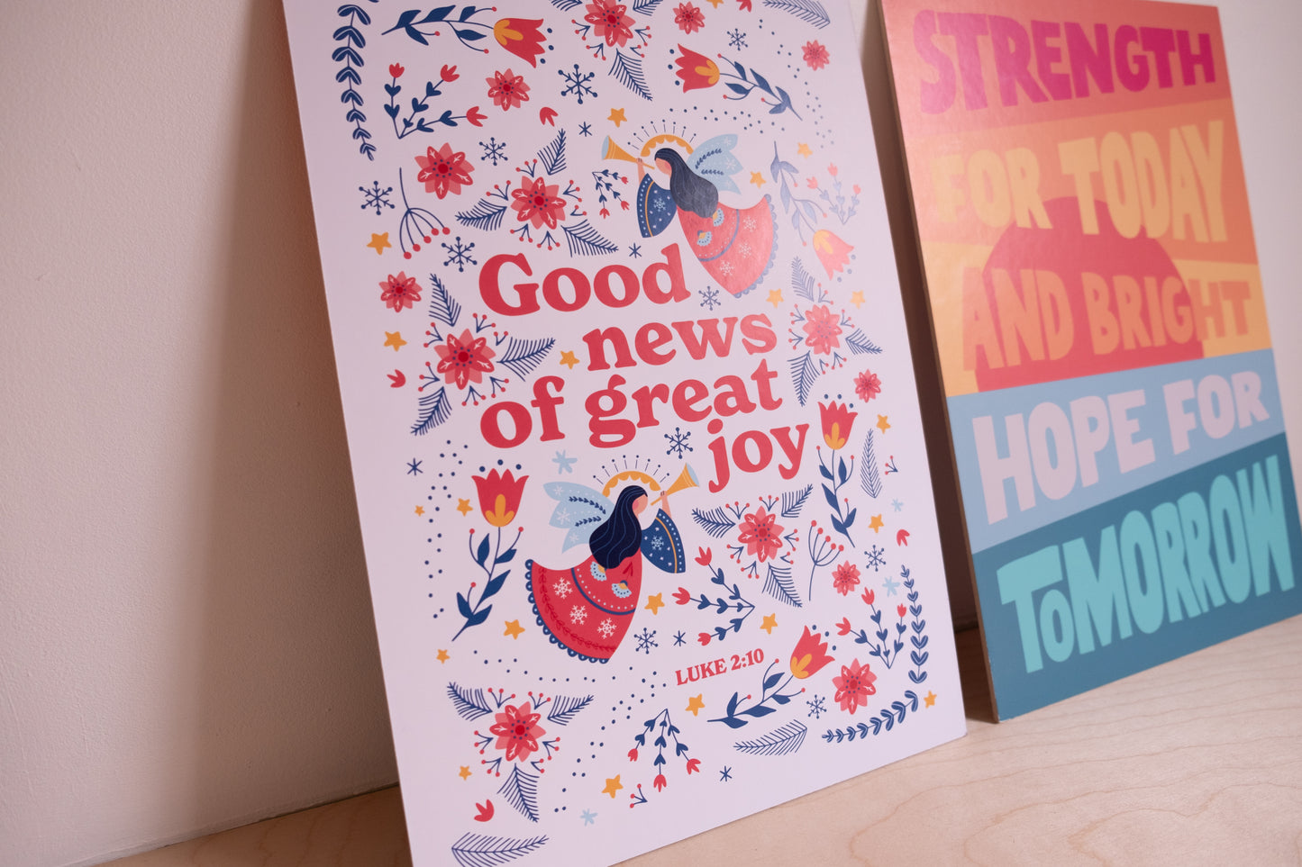 Double-sided poster boards. Good news of great joy | Strength for today