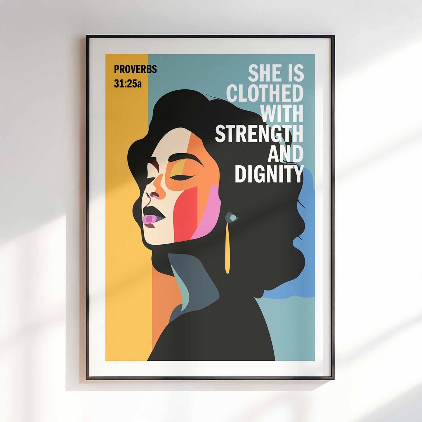 Proverbs 31 poster. She is clothed with strength and dignity.