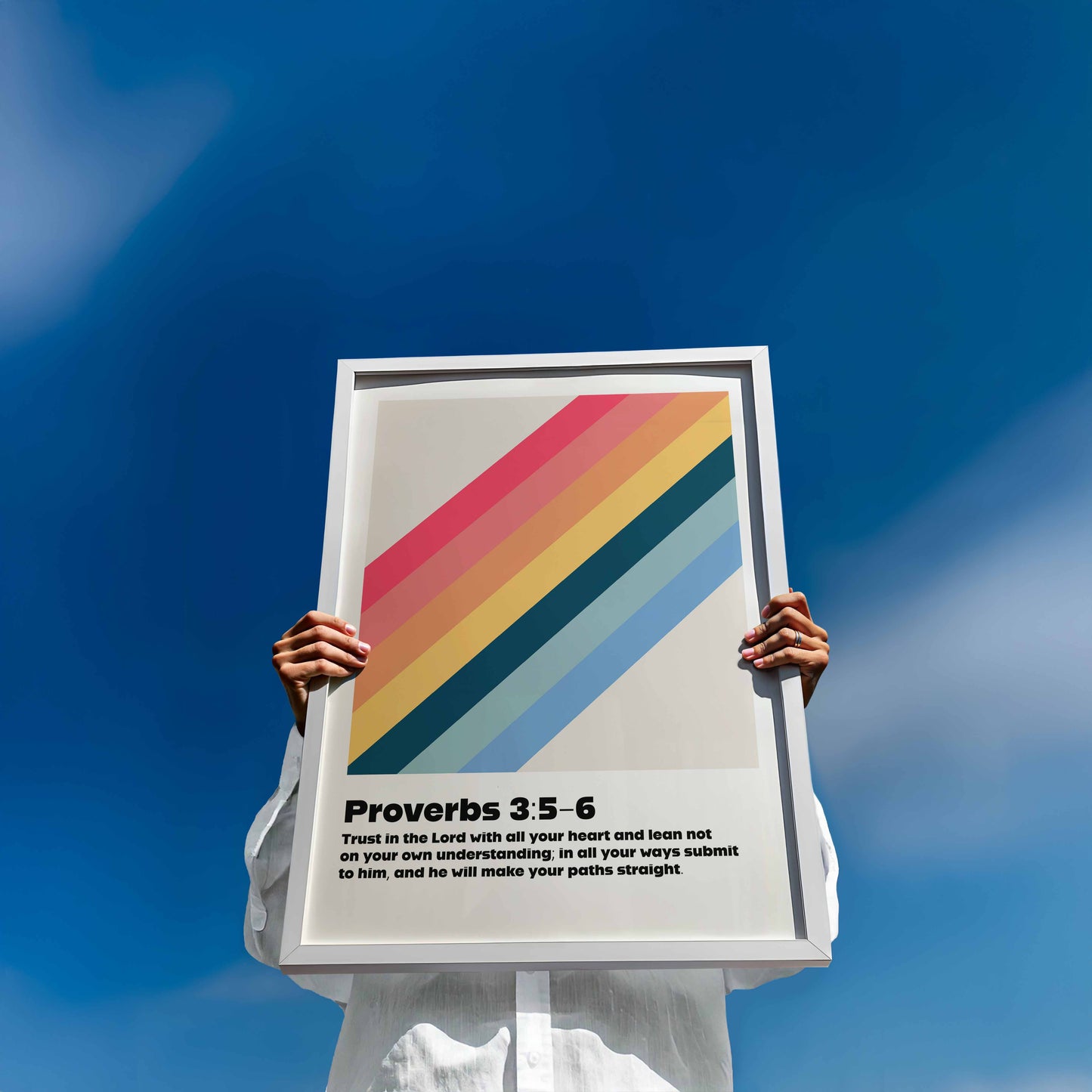 Proverbs 3 verses 5 - 6 wall art poster, bible verse print, Chrisitan wall decor, physical print, for homes, for churches