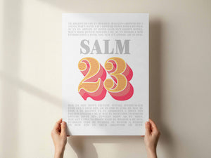 Welsh language Christian poster. Psalm 23