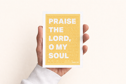 Set of Christian postcards. 'Praise the Lord o my soul' Psalm 103