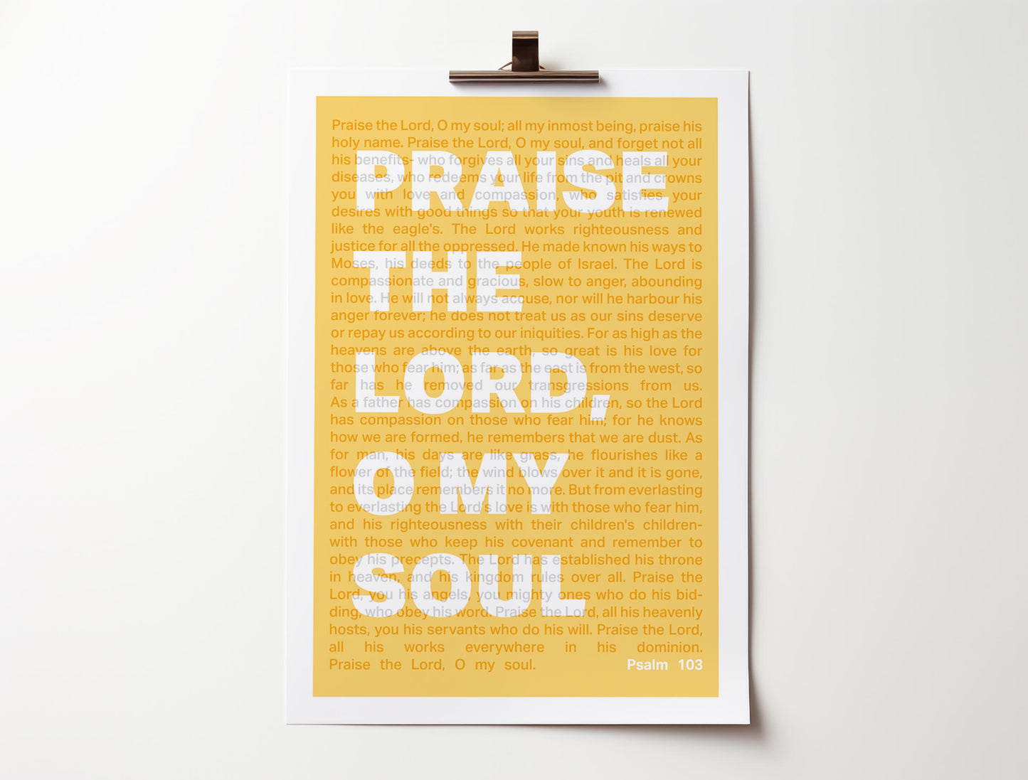 Psalm 103 poster, Praise the Lord, O my soul, Christian wall decor, bible verse print, scripture art