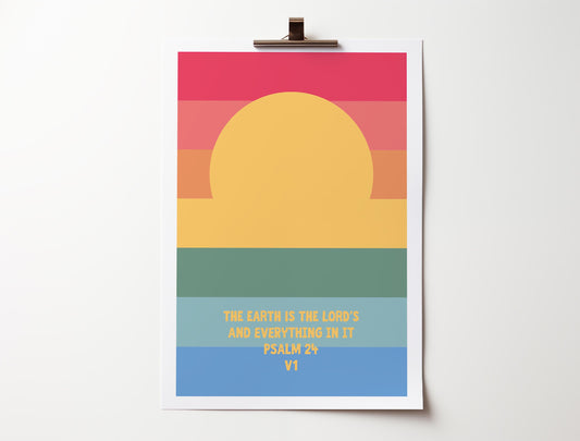 Psalm 24 verse 1 poster. The earth is the Lord's.